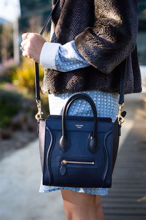 celine luggage nano blue|More.